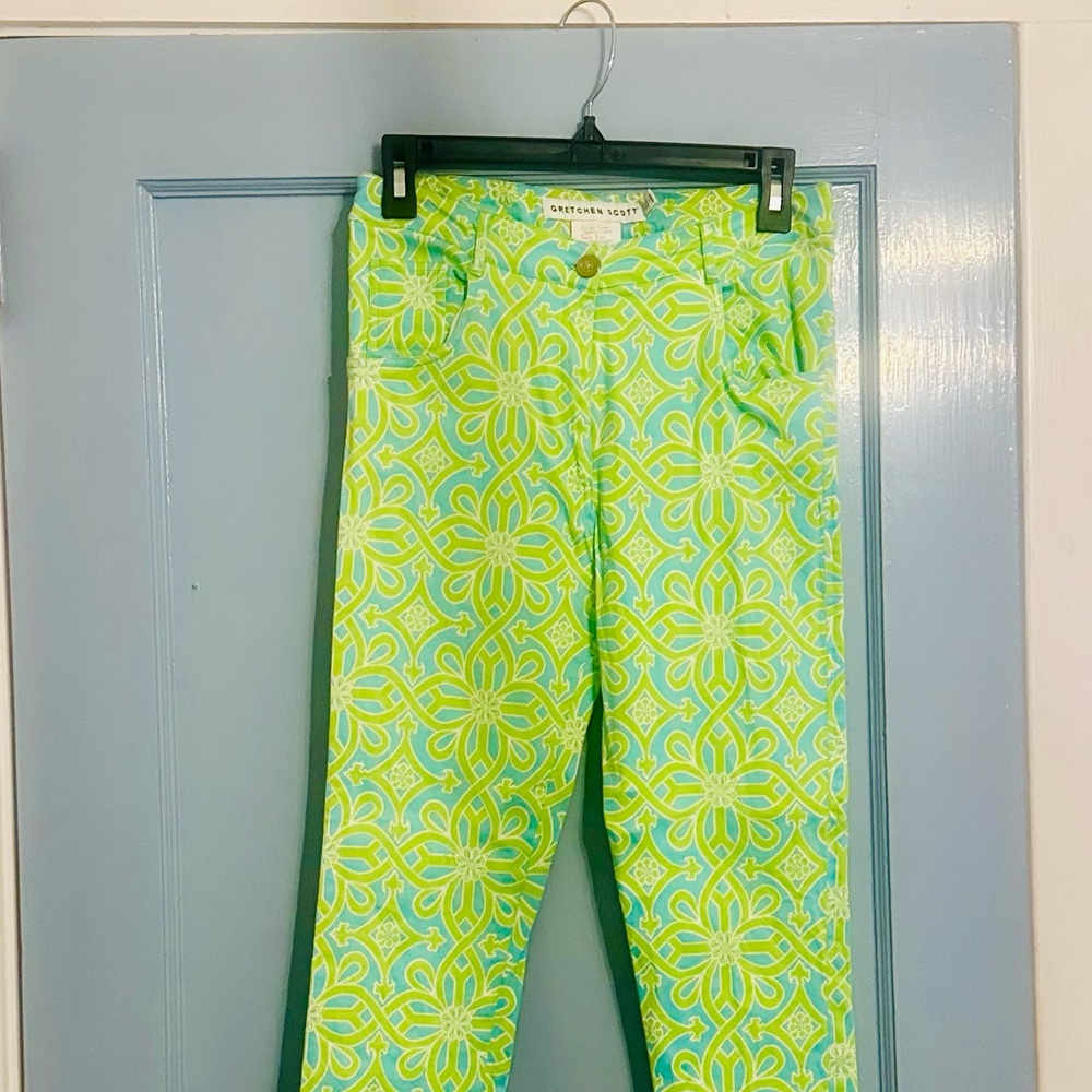 Green and Yellow Floral Patterned Fabric